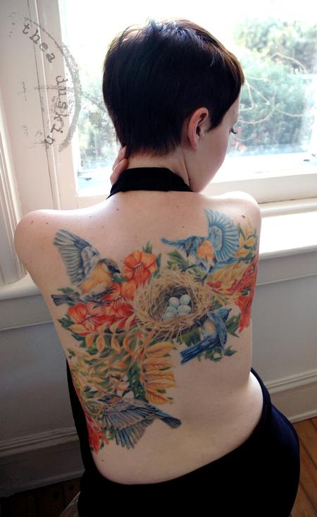 Tattoos - Bluebirds and Nest - 91471